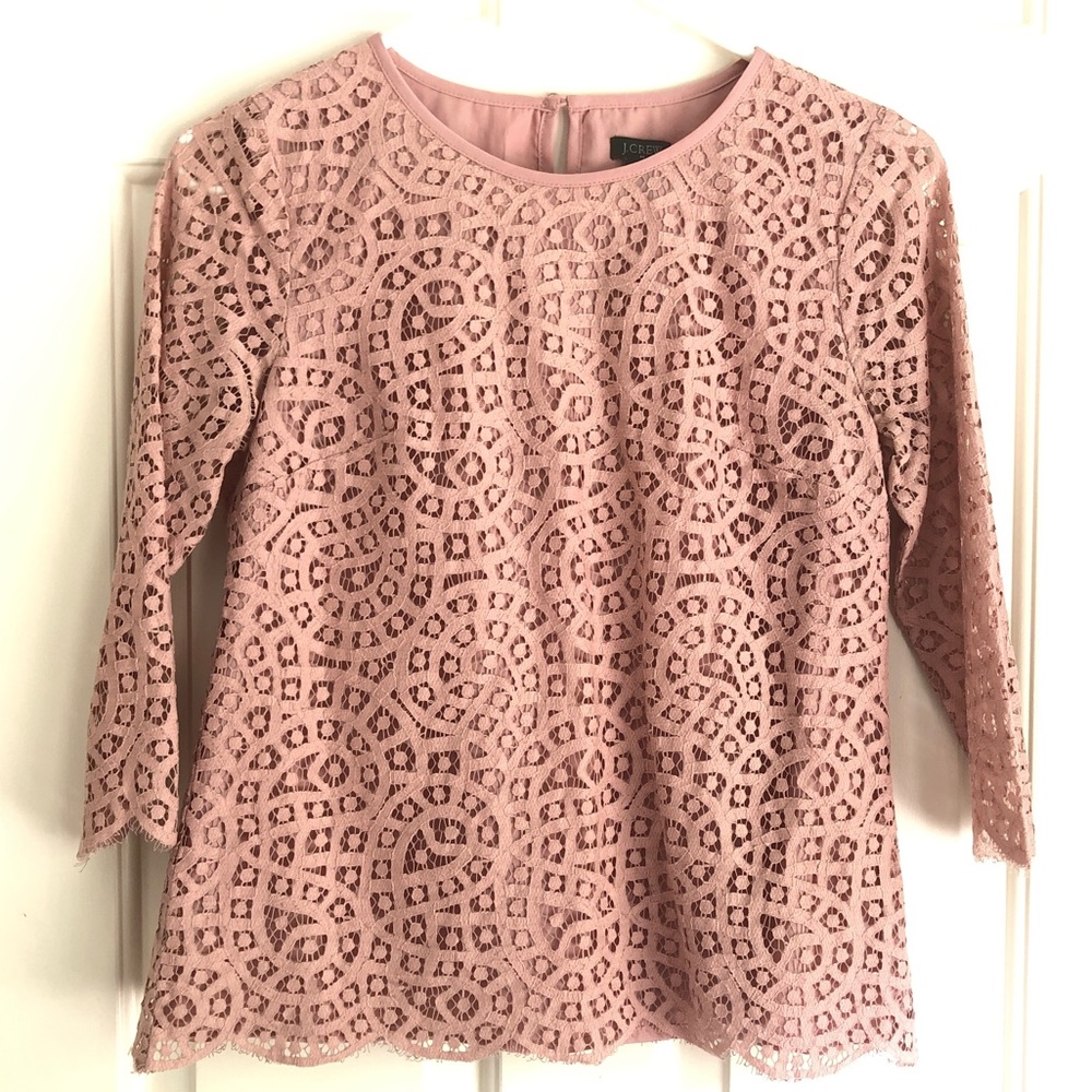 Blush Lace J.Crew Blouse